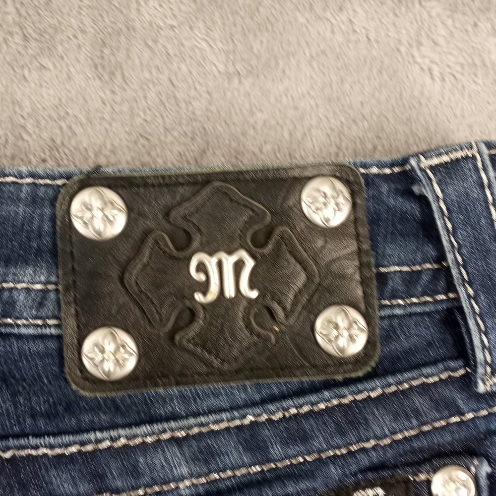 Miss Me Dark Blue Denim Women’s Shorts Size 27 - Picture 9 of 16